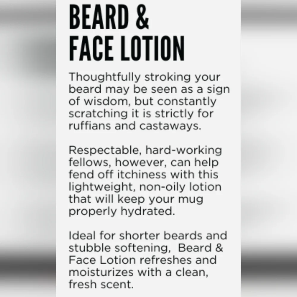 Best Damn Beard & Face Lotion - White 3.2 fl oz Tube Dad Father Husband